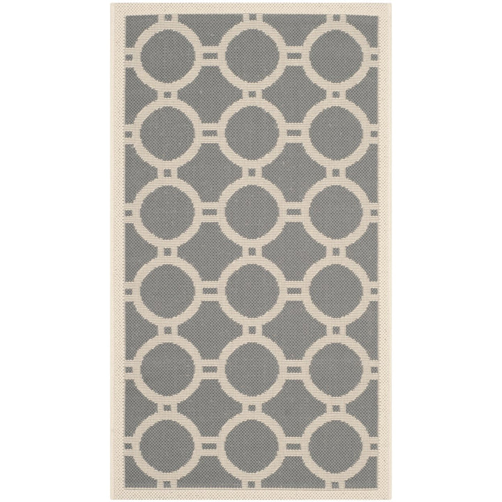 SAFAVIEH Outdoor CY6924-246 Courtyard Anthracite / Beige Rug Image 9