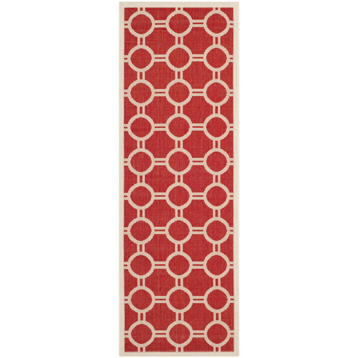 SAFAVIEH Outdoor CY6924-248 Courtyard Collection Red / Bone Rug Image 5