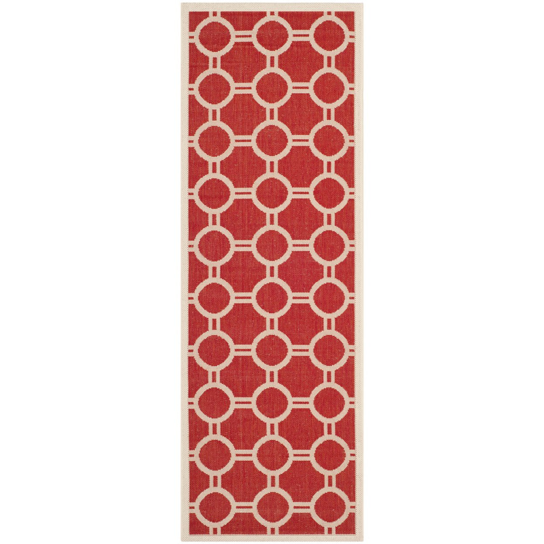 SAFAVIEH Outdoor CY6924-248 Courtyard Collection Red / Bone Rug Image 1