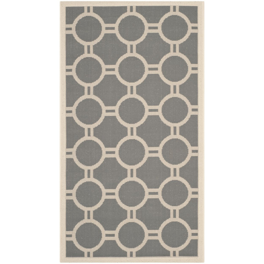 SAFAVIEH Outdoor CY6924-246 Courtyard Anthracite / Beige Rug Image 1