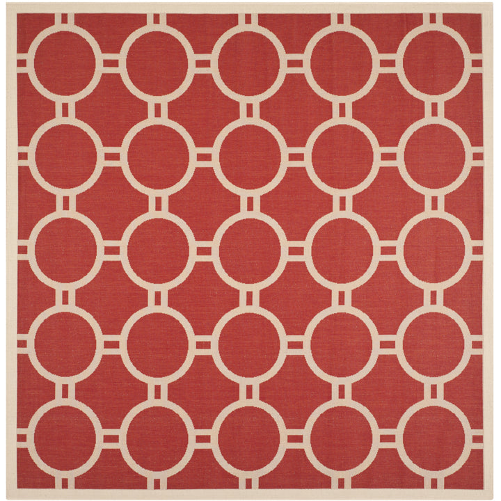 SAFAVIEH Outdoor CY6924-248 Courtyard Collection Red / Bone Rug Image 6