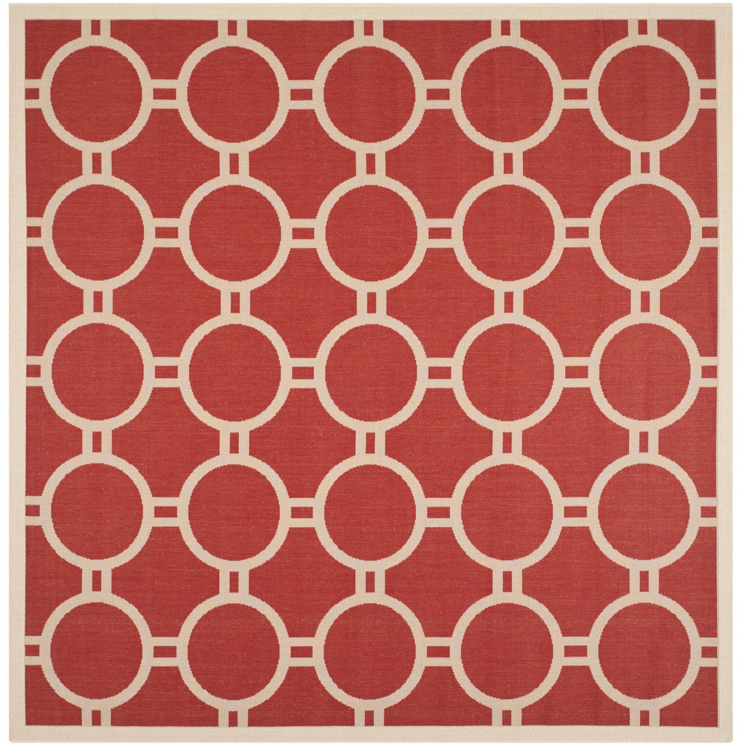 SAFAVIEH Outdoor CY6924-248 Courtyard Collection Red / Bone Rug Image 1