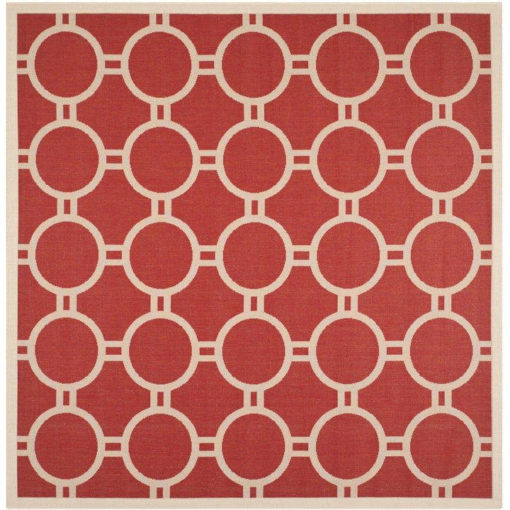SAFAVIEH Outdoor CY6924-248 Courtyard Collection Red / Bone Rug Image 1
