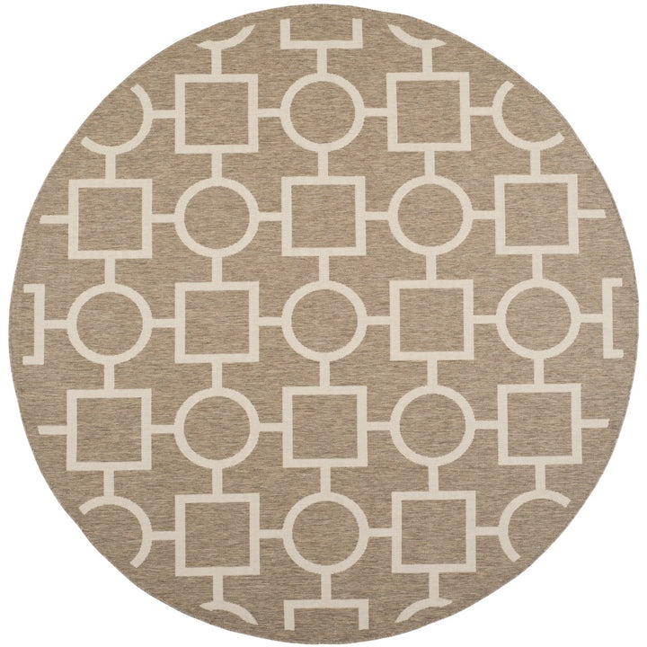 SAFAVIEH Indoor Outdoor CY6925-242 Courtyard Brown / Bone Rug Image 1