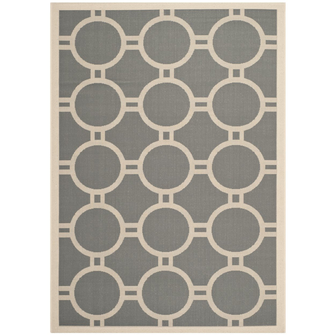 SAFAVIEH Outdoor CY6924-246 Courtyard Anthracite / Beige Rug Image 1