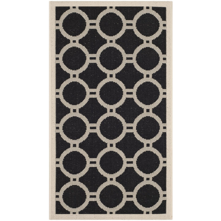 SAFAVIEH Indoor Outdoor CY6924-266 Courtyard Black / Beige Rug Image 9