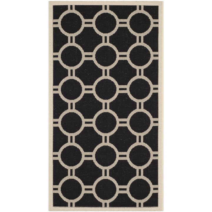 SAFAVIEH Indoor Outdoor CY6924-266 Courtyard Black / Beige Rug Image 10