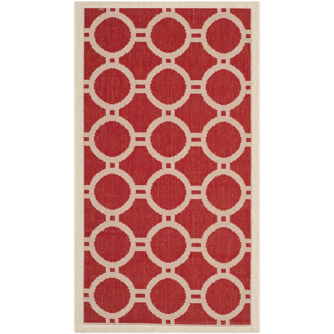 SAFAVIEH Outdoor CY6924-248 Courtyard Collection Red / Bone Rug Image 9