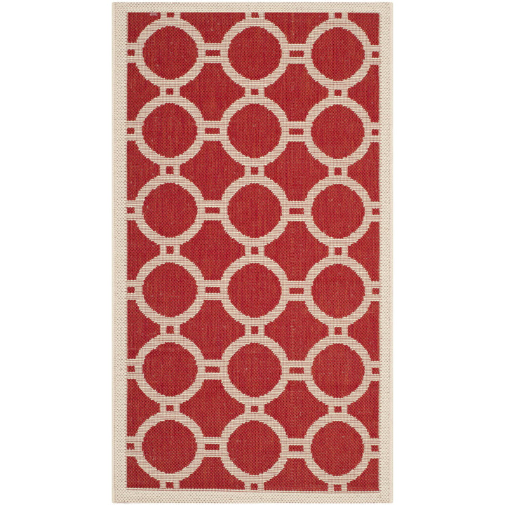 SAFAVIEH Outdoor CY6924-248 Courtyard Collection Red / Bone Rug Image 9