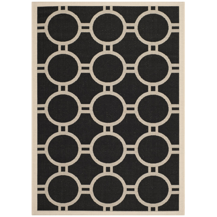 SAFAVIEH Indoor Outdoor CY6924-266 Courtyard Black / Beige Rug Image 11