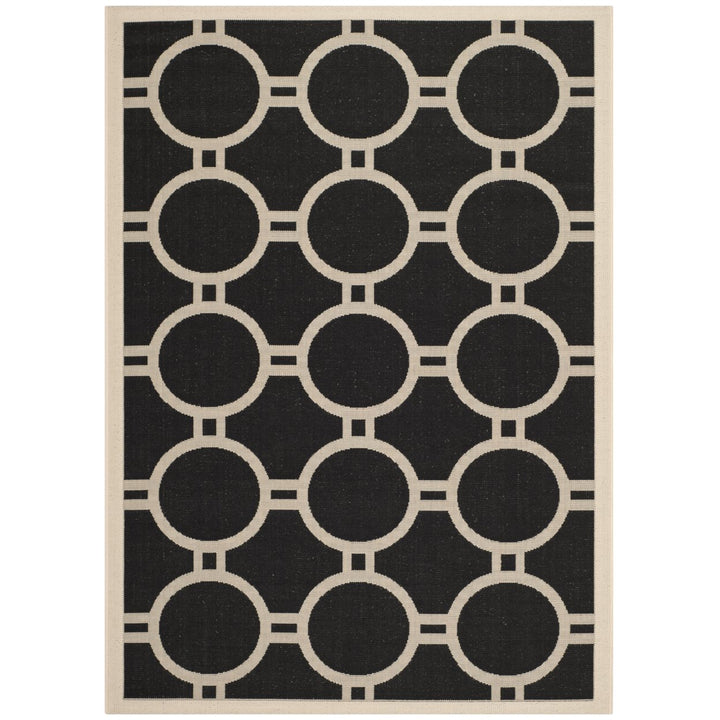 SAFAVIEH Indoor Outdoor CY6924-266 Courtyard Black / Beige Rug Image 1