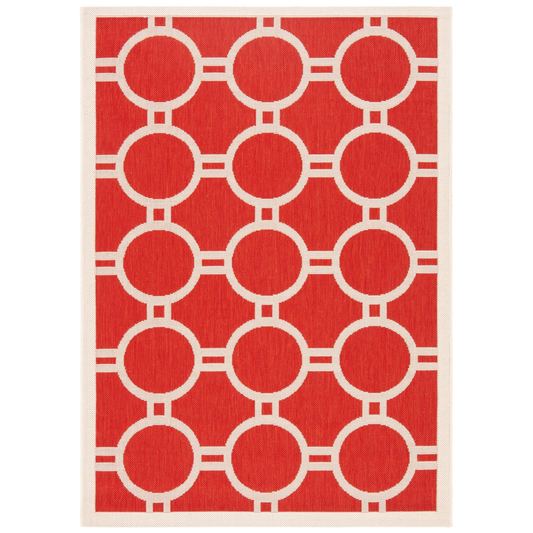 SAFAVIEH Outdoor CY6924-248 Courtyard Collection Red / Bone Rug Image 10