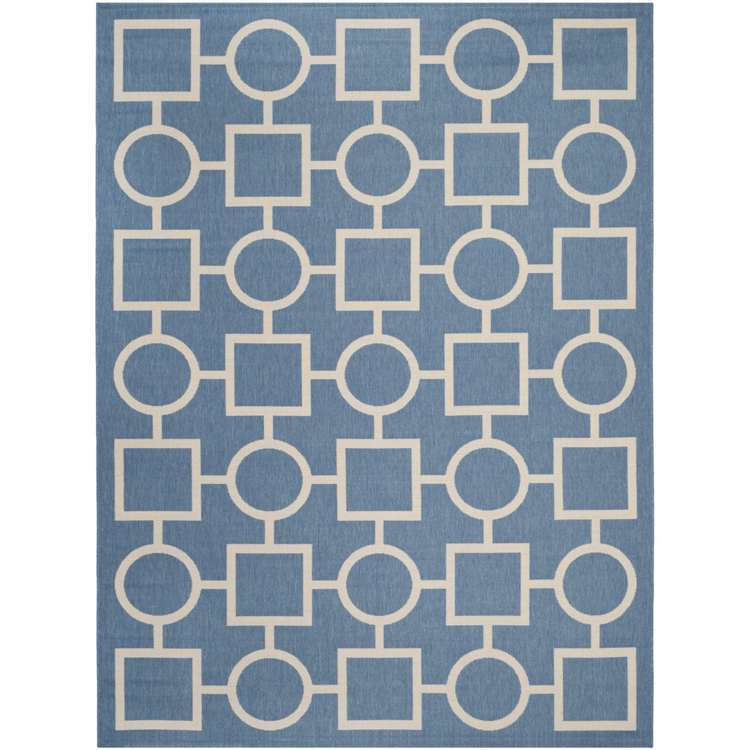 SAFAVIEH Indoor Outdoor CY6925-243 Courtyard Blue / Beige Rug Image 1