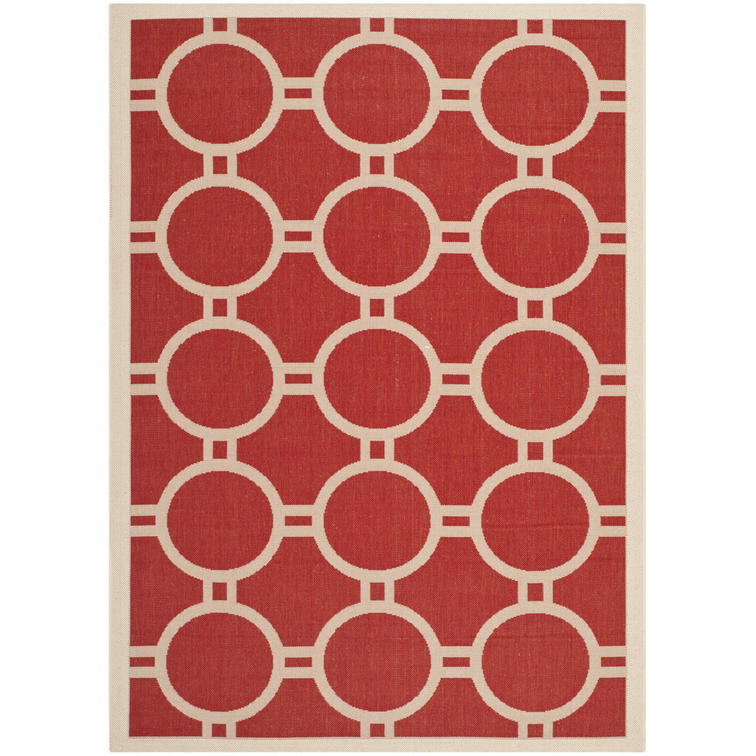 SAFAVIEH Outdoor CY6924-248 Courtyard Collection Red / Bone Rug Image 11