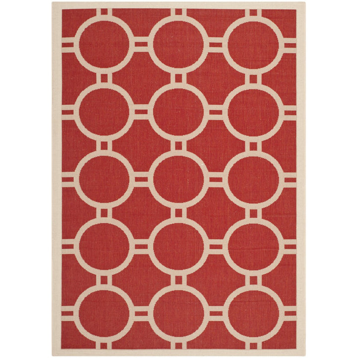 SAFAVIEH Outdoor CY6924-248 Courtyard Collection Red / Bone Rug Image 1