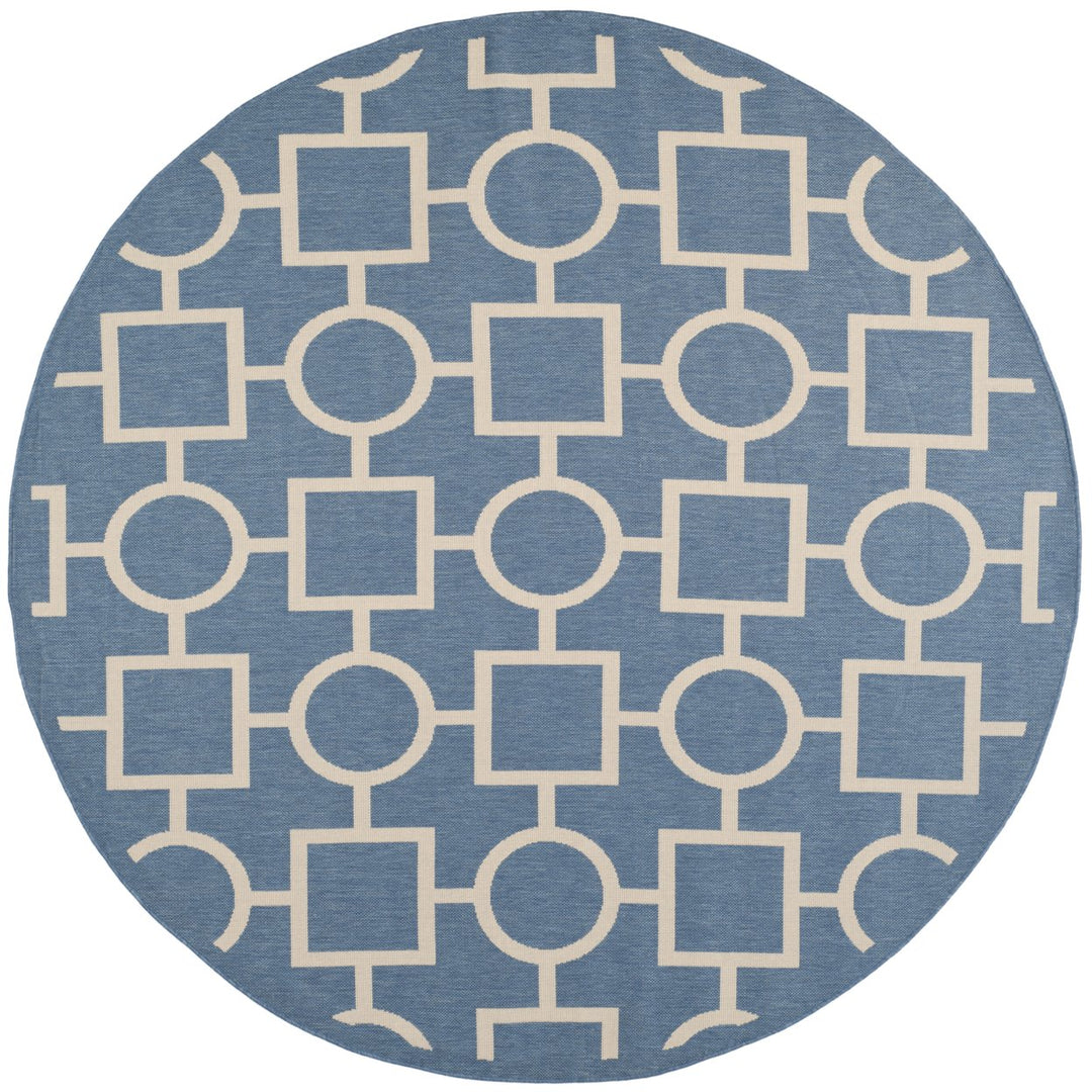 SAFAVIEH Indoor Outdoor CY6925-243 Courtyard Blue / Beige Rug Image 4