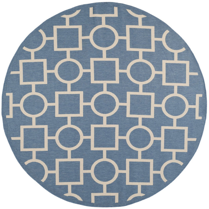 SAFAVIEH Indoor Outdoor CY6925-243 Courtyard Blue / Beige Rug Image 1