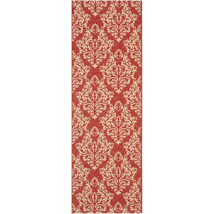 SAFAVIEH Outdoor CY6930-28 Courtyard Collection Red / Creme Rug Image 2