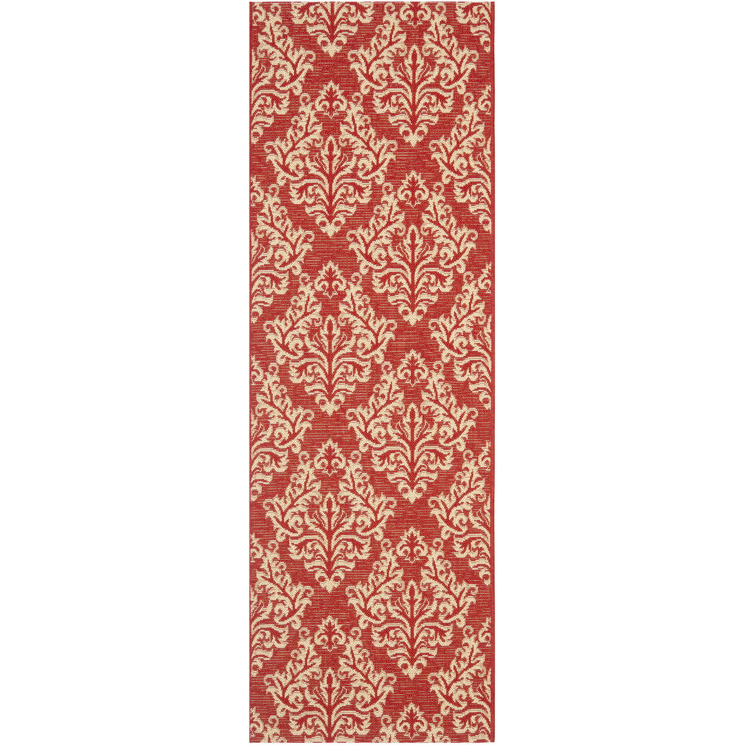 SAFAVIEH Outdoor CY6930-28 Courtyard Collection Red / Creme Rug Image 1