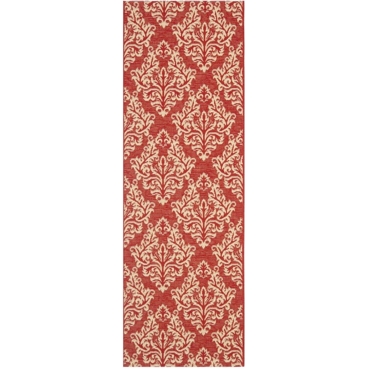 SAFAVIEH Outdoor CY6930-28 Courtyard Collection Red / Creme Rug Image 1