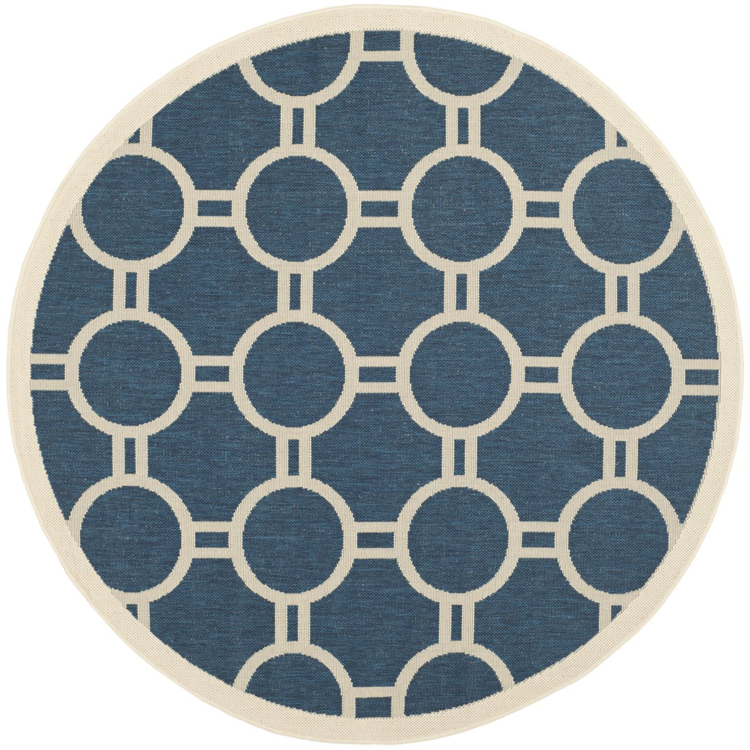 SAFAVIEH Indoor Outdoor CY6924-268 Courtyard Navy / Beige Rug Image 1