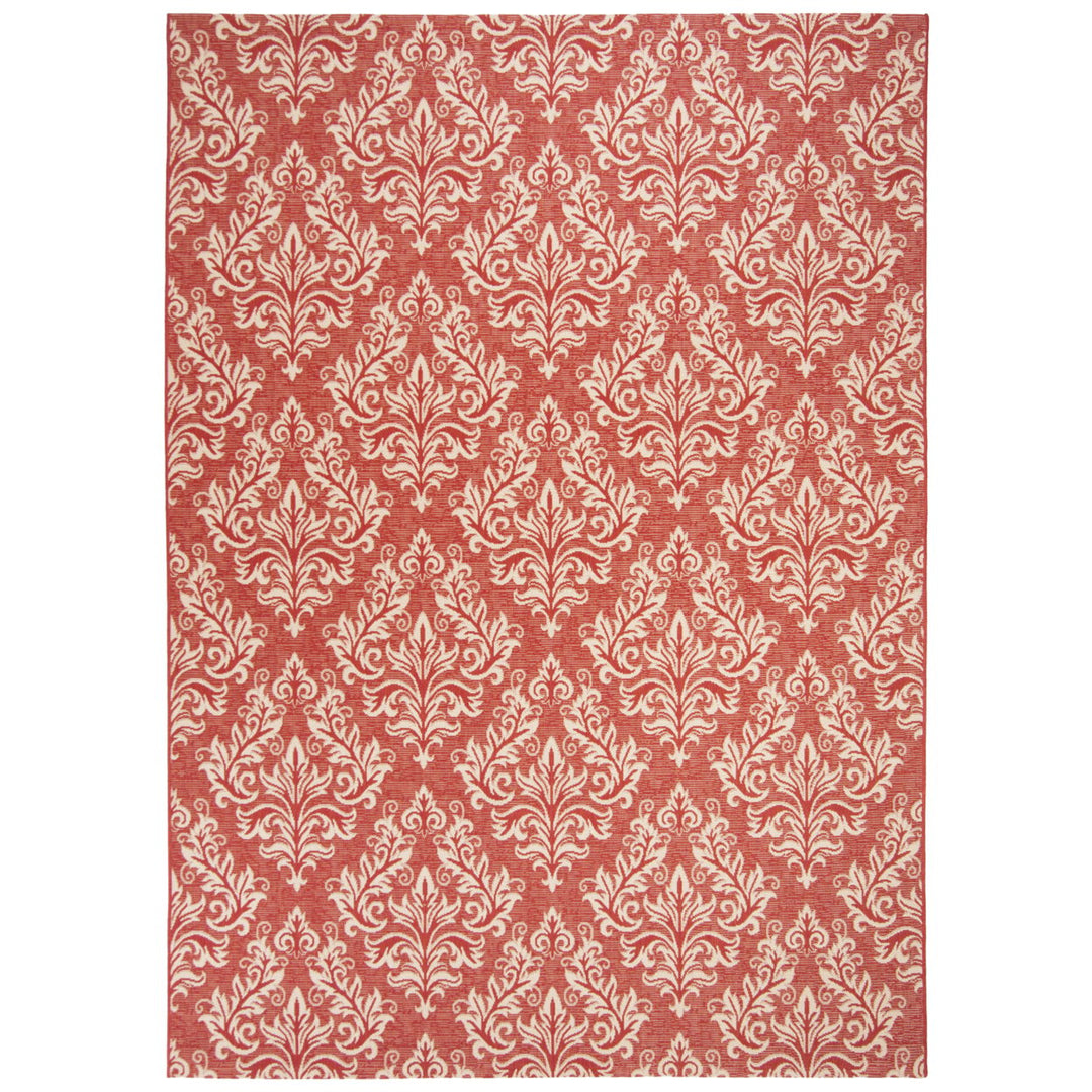 SAFAVIEH Outdoor CY6930-28 Courtyard Collection Red / Creme Rug Image 1