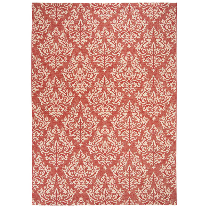 SAFAVIEH Outdoor CY6930-28 Courtyard Collection Red / Creme Rug Image 1