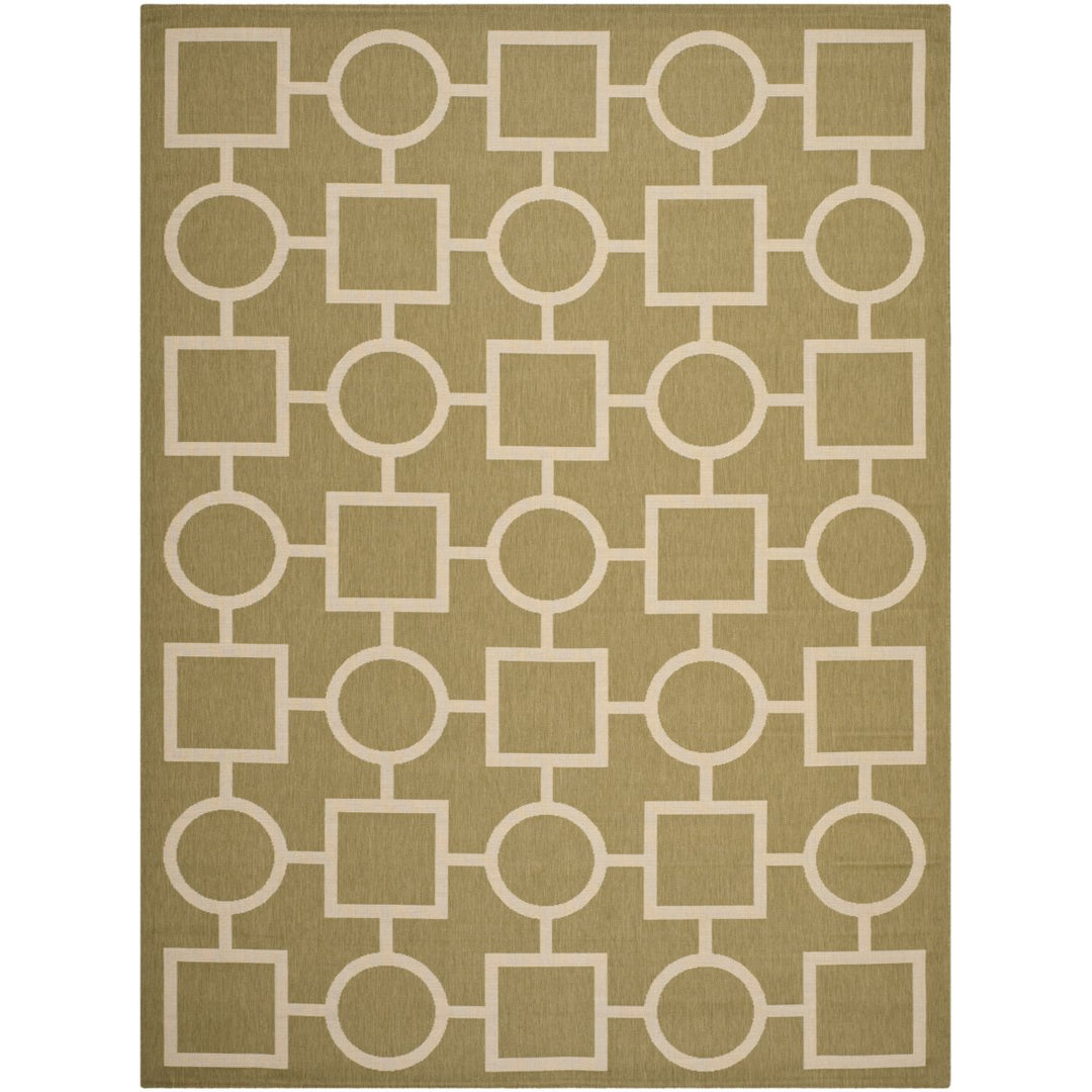 SAFAVIEH Indoor Outdoor CY6925-244 Courtyard Green / Beige Rug Image 1