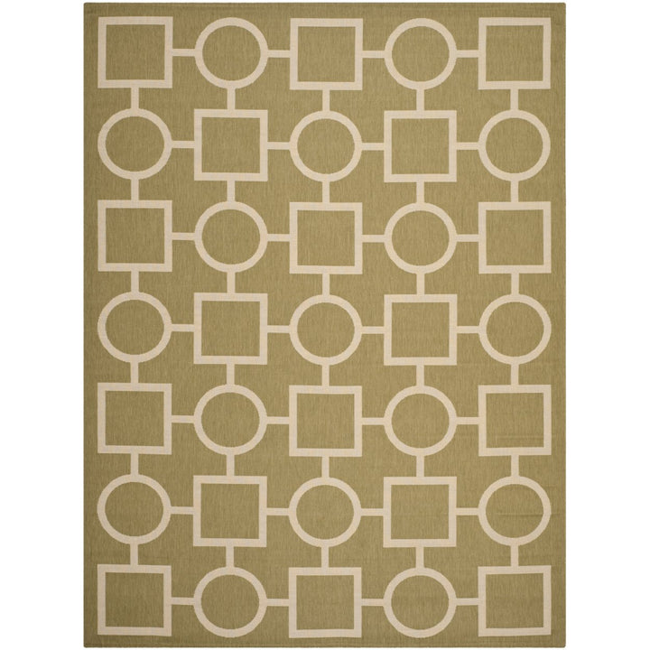 SAFAVIEH Indoor Outdoor CY6925-244 Courtyard Green / Beige Rug Image 1