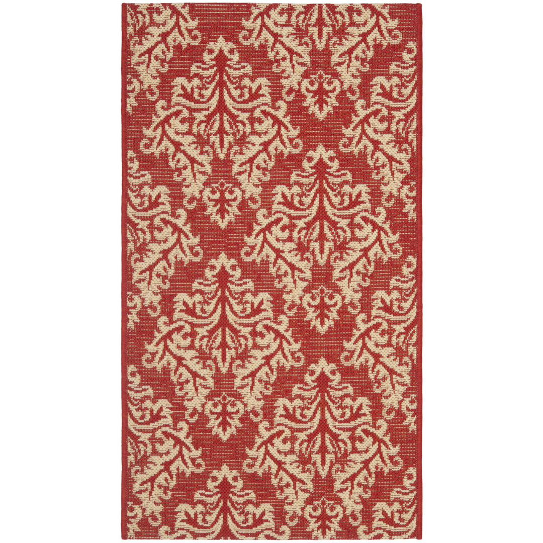 SAFAVIEH Outdoor CY6930-28 Courtyard Collection Red / Creme Rug Image 4