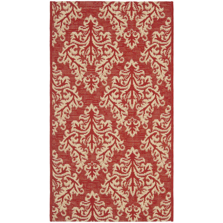 SAFAVIEH Outdoor CY6930-28 Courtyard Collection Red / Creme Rug Image 1