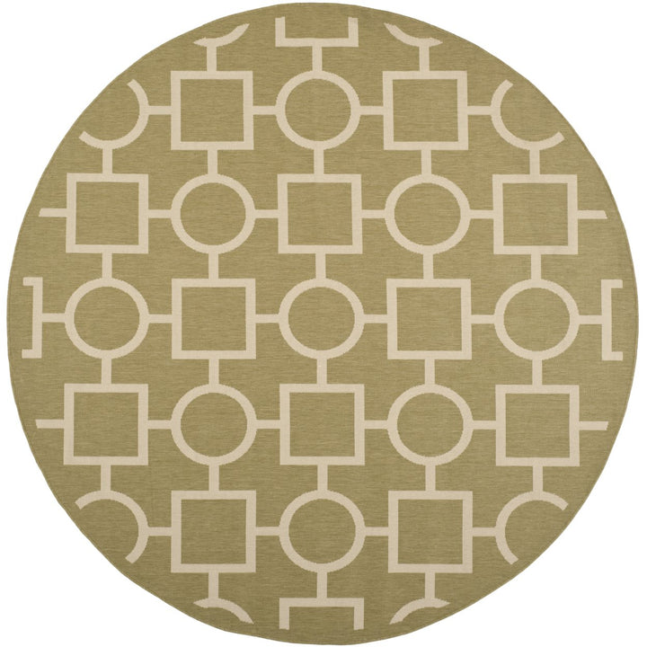 SAFAVIEH Indoor Outdoor CY6925-244 Courtyard Green / Beige Rug Image 1