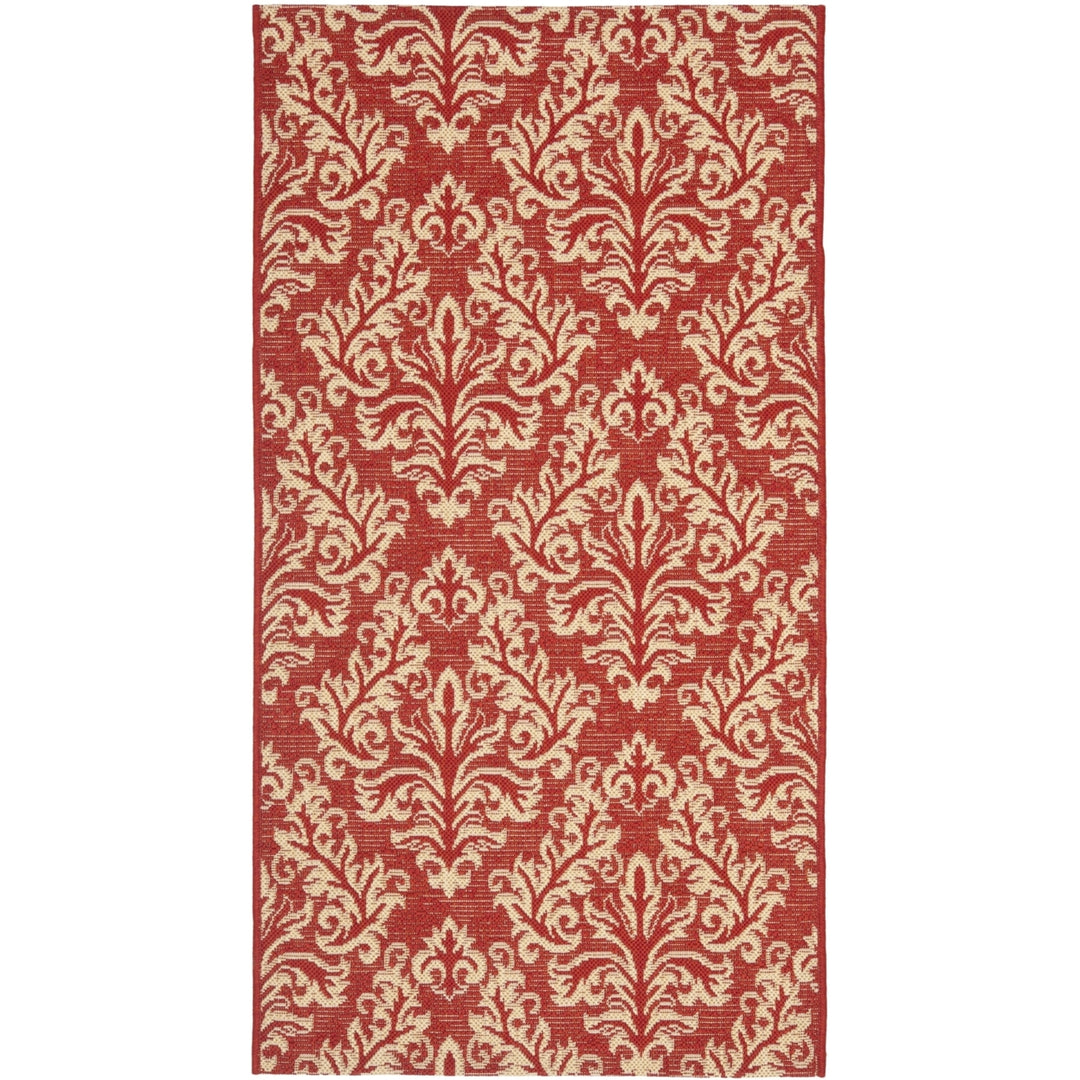 SAFAVIEH Outdoor CY6930-28 Courtyard Collection Red / Creme Rug Image 5