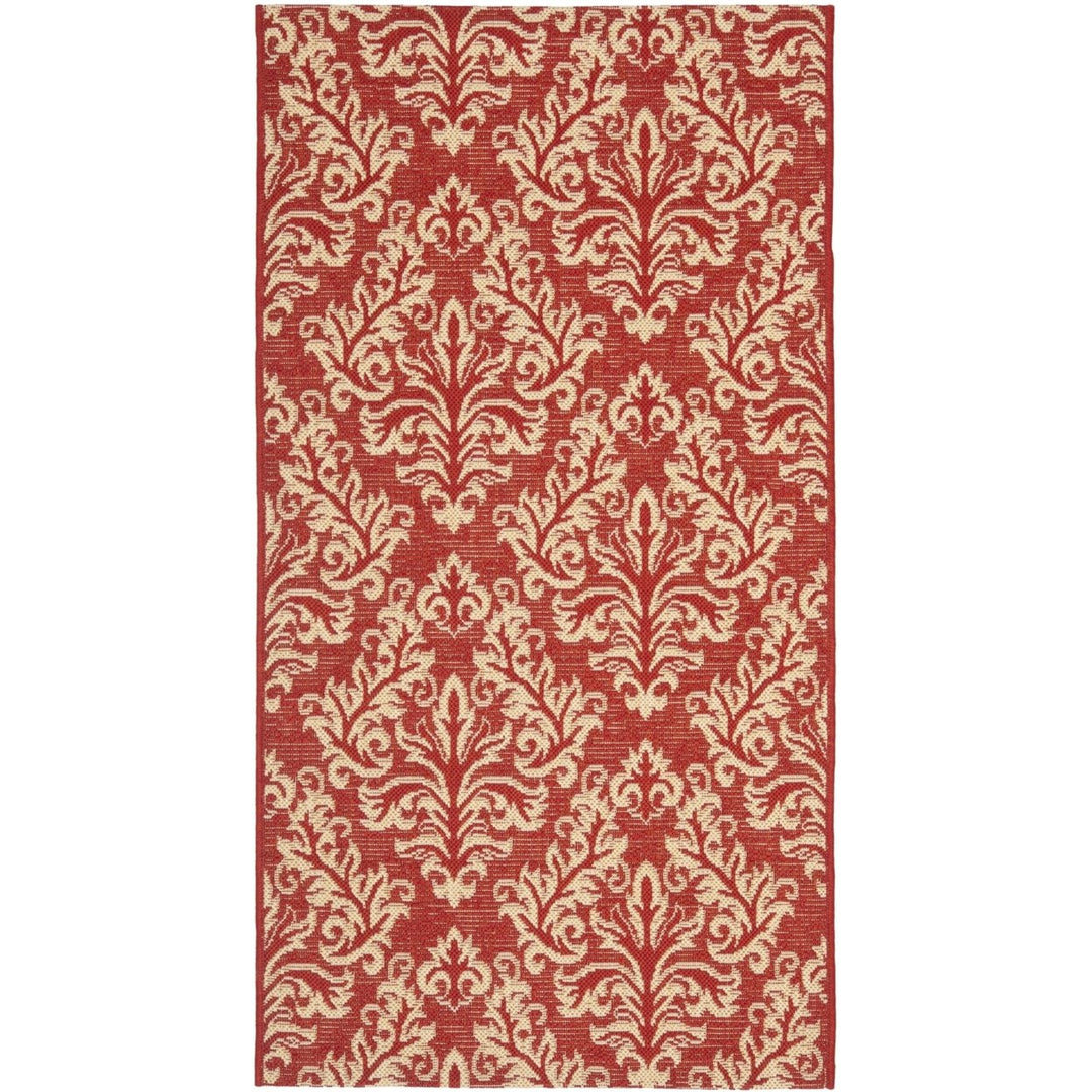 SAFAVIEH Outdoor CY6930-28 Courtyard Collection Red / Creme Rug Image 1