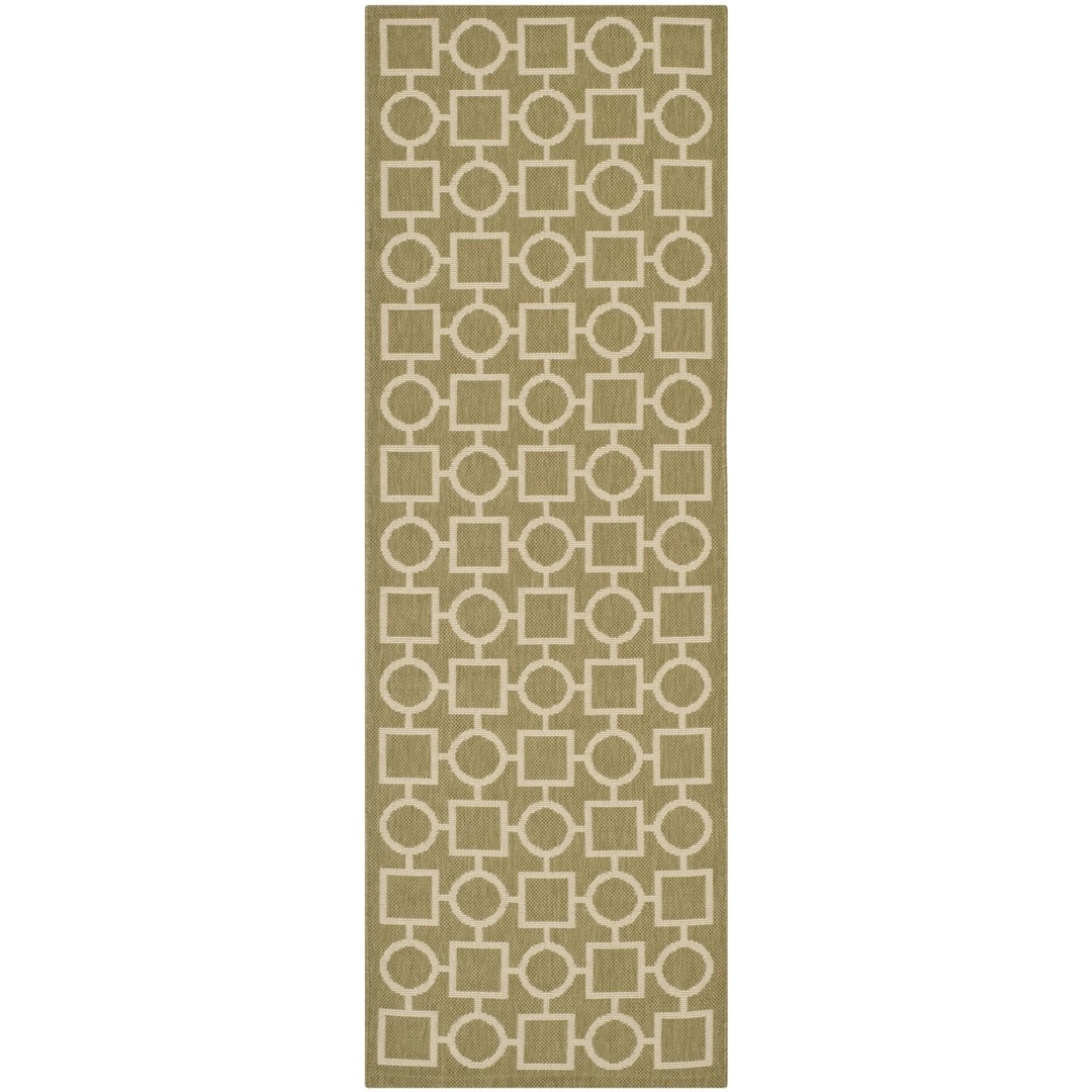 SAFAVIEH Indoor Outdoor CY6925-244 Courtyard Green / Beige Rug Image 1