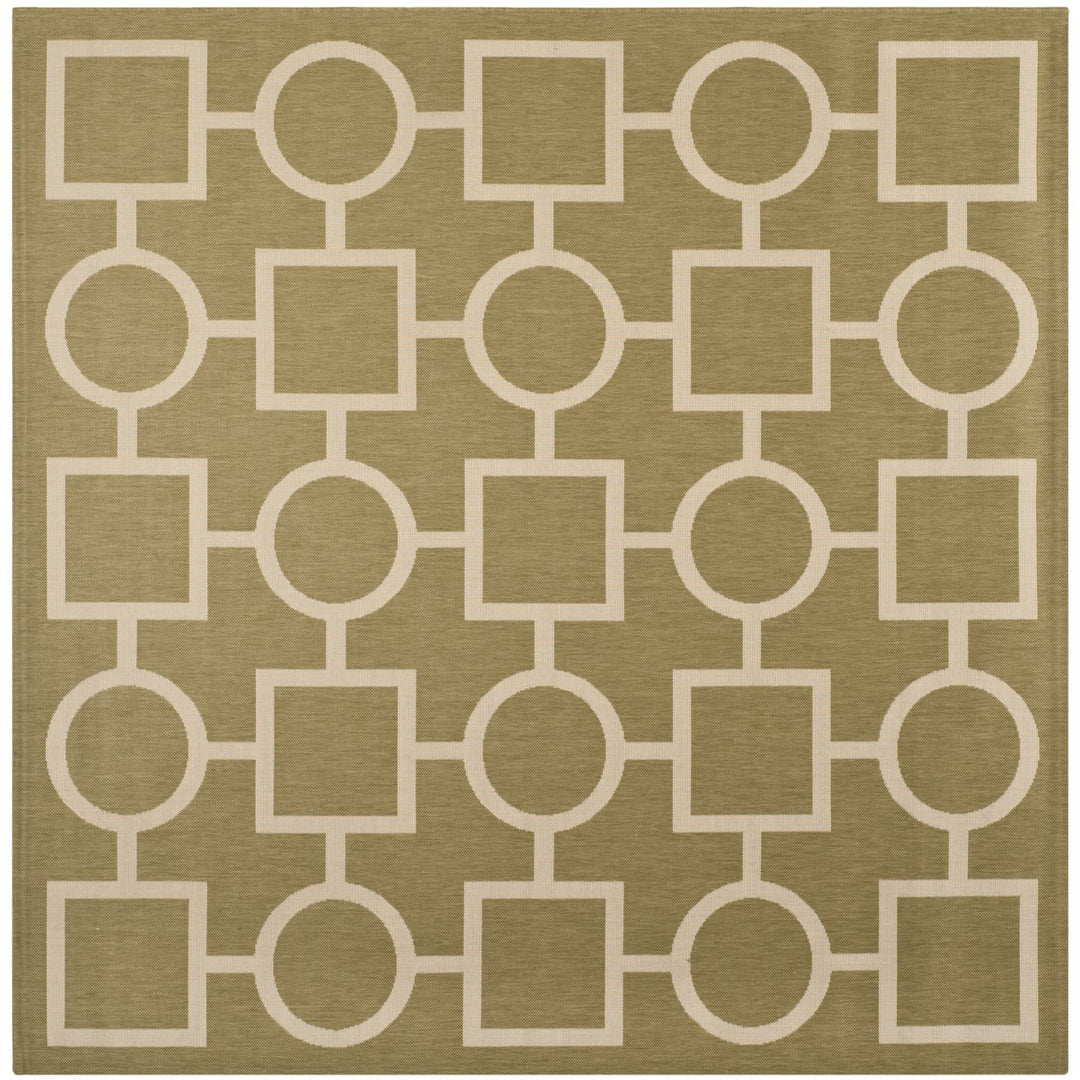 SAFAVIEH Indoor Outdoor CY6925-244 Courtyard Green / Beige Rug Image 1