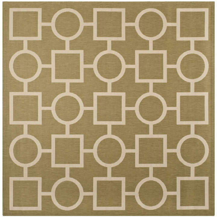 SAFAVIEH Indoor Outdoor CY6925-244 Courtyard Green / Beige Rug Image 1