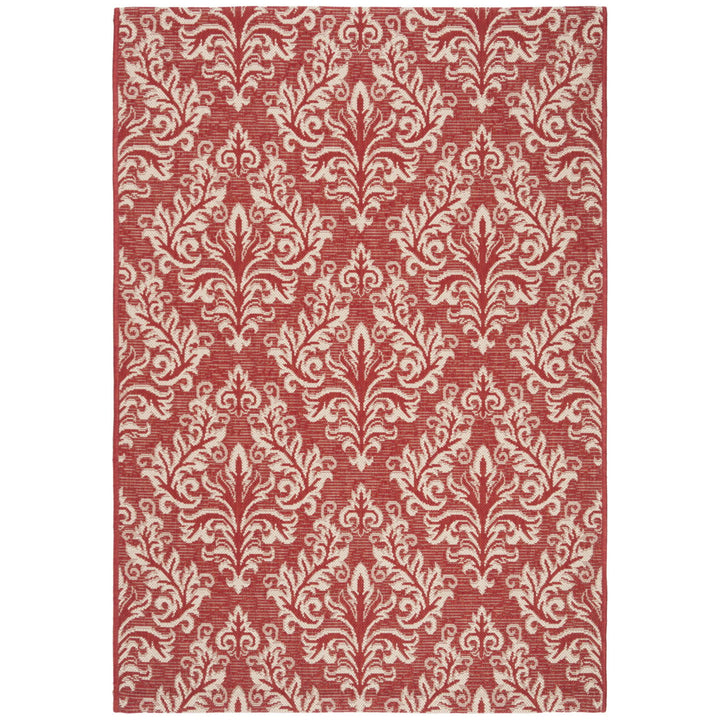 SAFAVIEH Outdoor CY6930-28 Courtyard Collection Red / Creme Rug Image 1