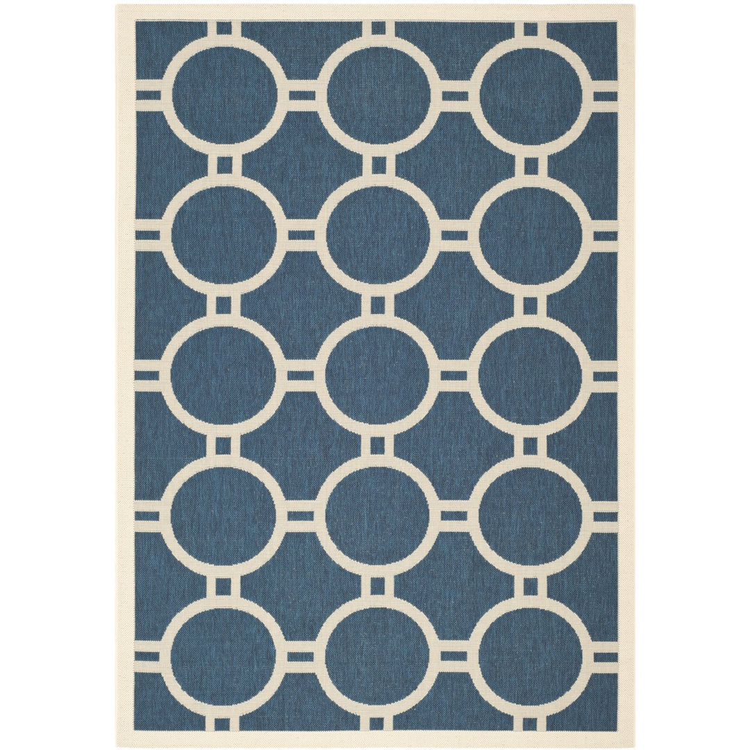 SAFAVIEH Indoor Outdoor CY6924-268 Courtyard Navy / Beige Rug Image 12