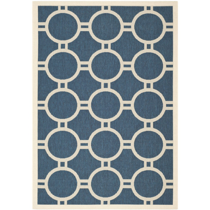 SAFAVIEH Indoor Outdoor CY6924-268 Courtyard Navy / Beige Rug Image 12