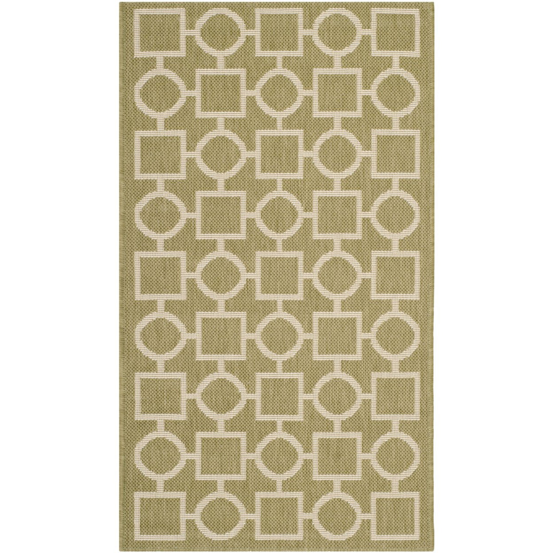 SAFAVIEH Indoor Outdoor CY6925-244 Courtyard Green / Beige Rug Image 1