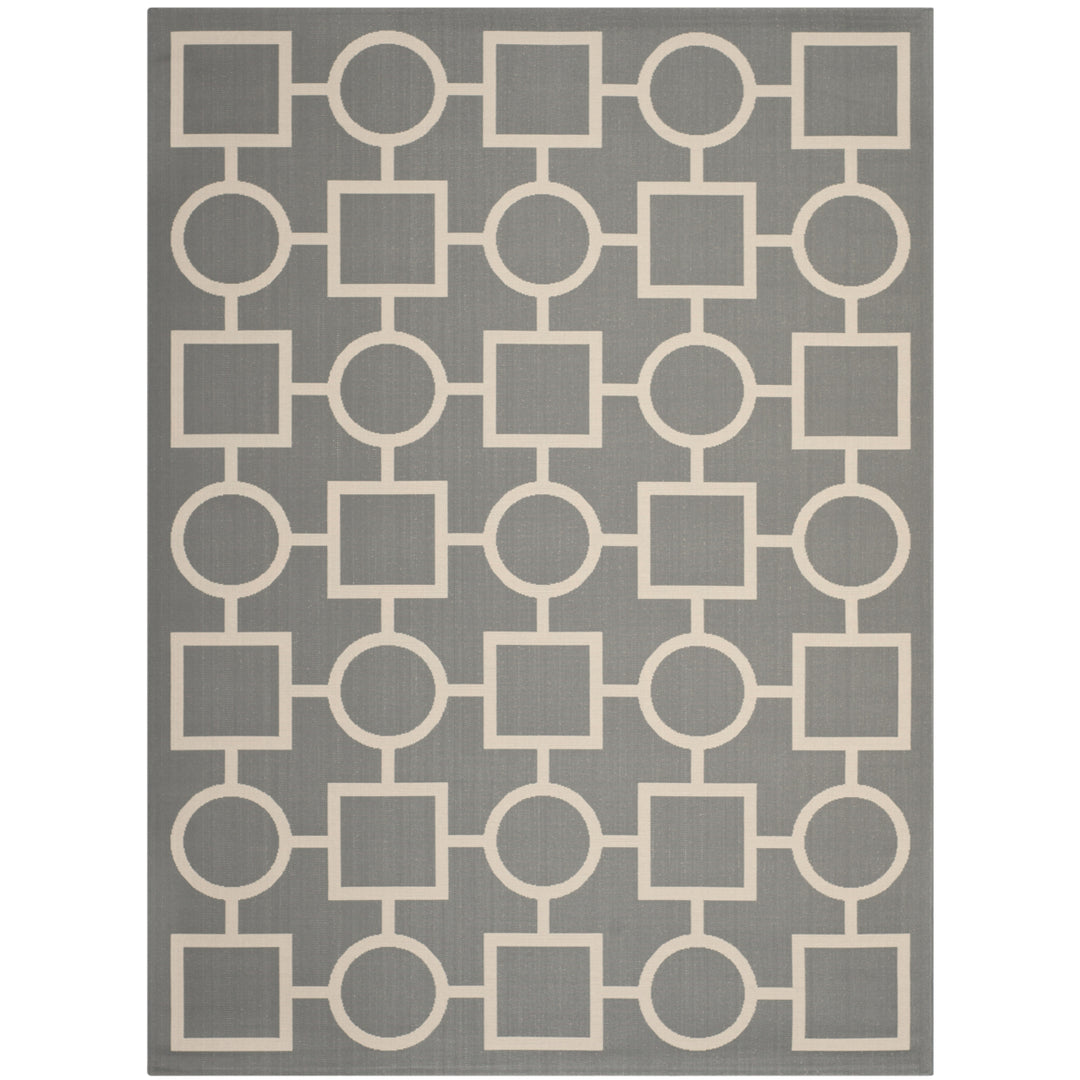 SAFAVIEH Outdoor CY6925-246 Courtyard Anthracite / Beige Rug Image 2