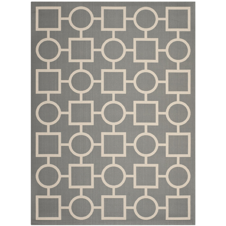 SAFAVIEH Outdoor CY6925-246 Courtyard Anthracite / Beige Rug Image 2