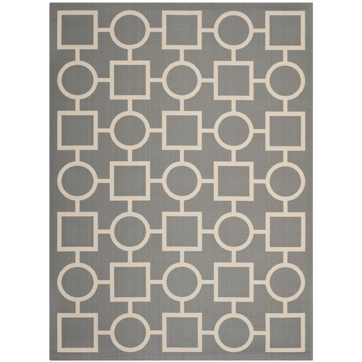 SAFAVIEH Outdoor CY6925-246 Courtyard Anthracite / Beige Rug Image 1