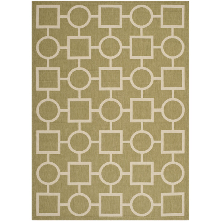 SAFAVIEH Indoor Outdoor CY6925-244 Courtyard Green / Beige Rug Image 9