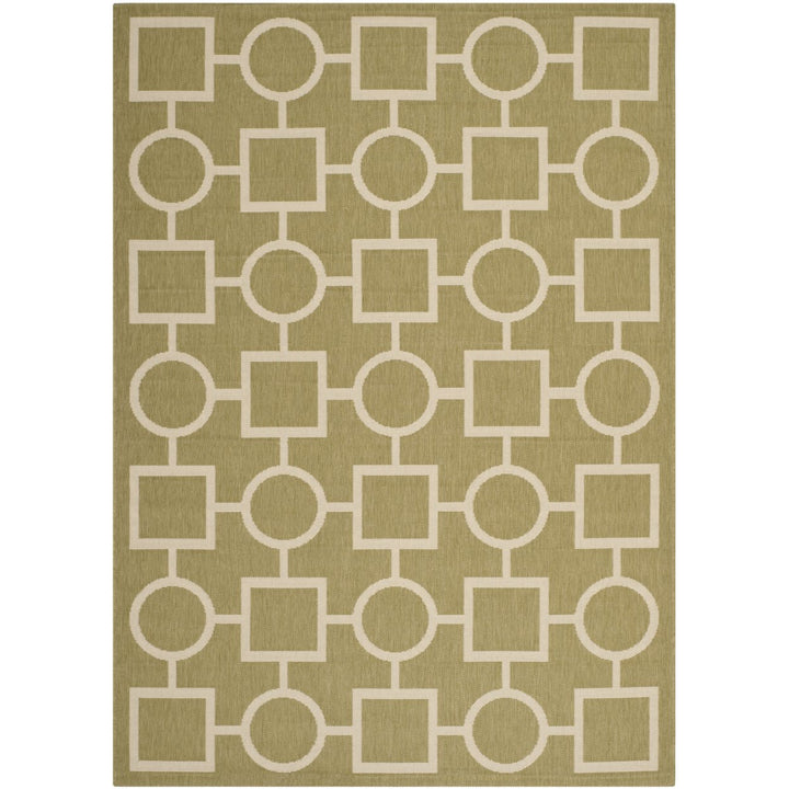 SAFAVIEH Indoor Outdoor CY6925-244 Courtyard Green / Beige Rug Image 1