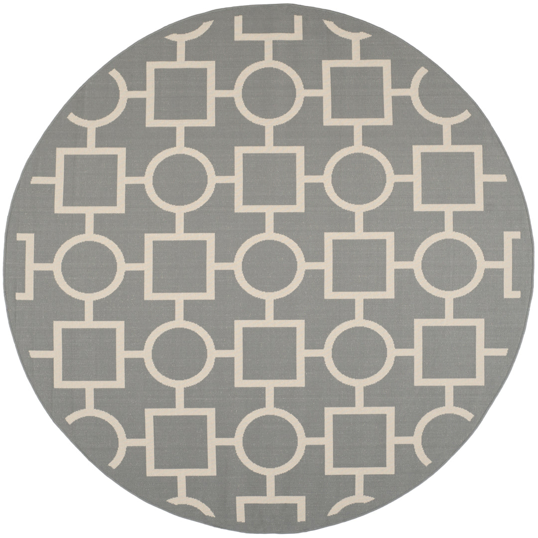 SAFAVIEH Outdoor CY6925-246 Courtyard Anthracite / Beige Rug Image 3