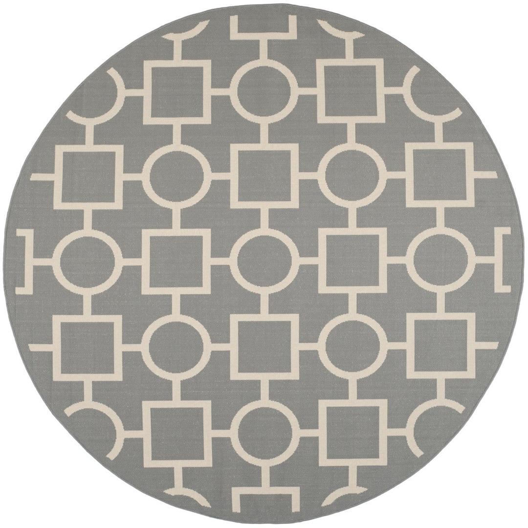 SAFAVIEH Outdoor CY6925-246 Courtyard Anthracite / Beige Rug Image 1