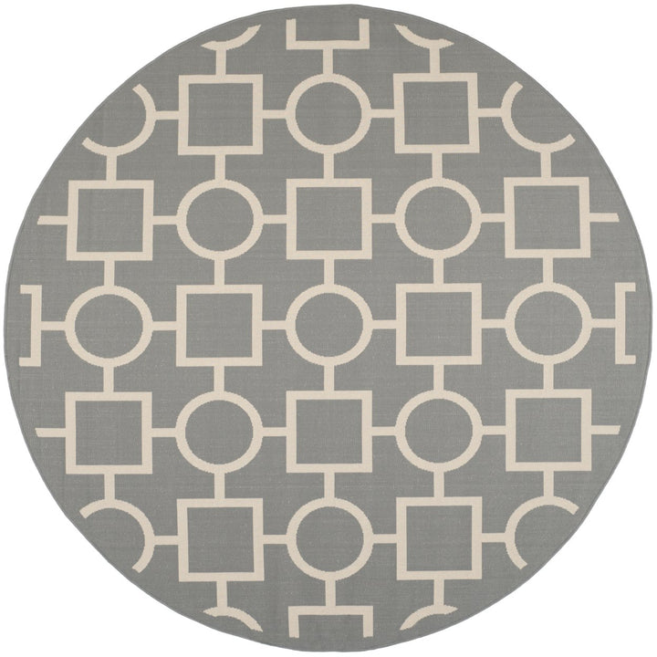 SAFAVIEH Outdoor CY6925-246 Courtyard Anthracite / Beige Rug Image 1