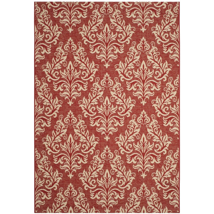 SAFAVIEH Outdoor CY6930-28 Courtyard Collection Red / Creme Rug Image 1